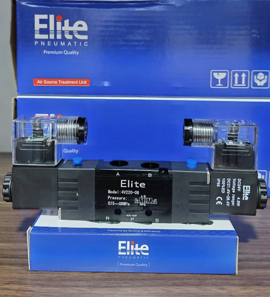 شیر برقی (2-5)1/4 اینچ دو بوبین 24V پنوماتیک الیت