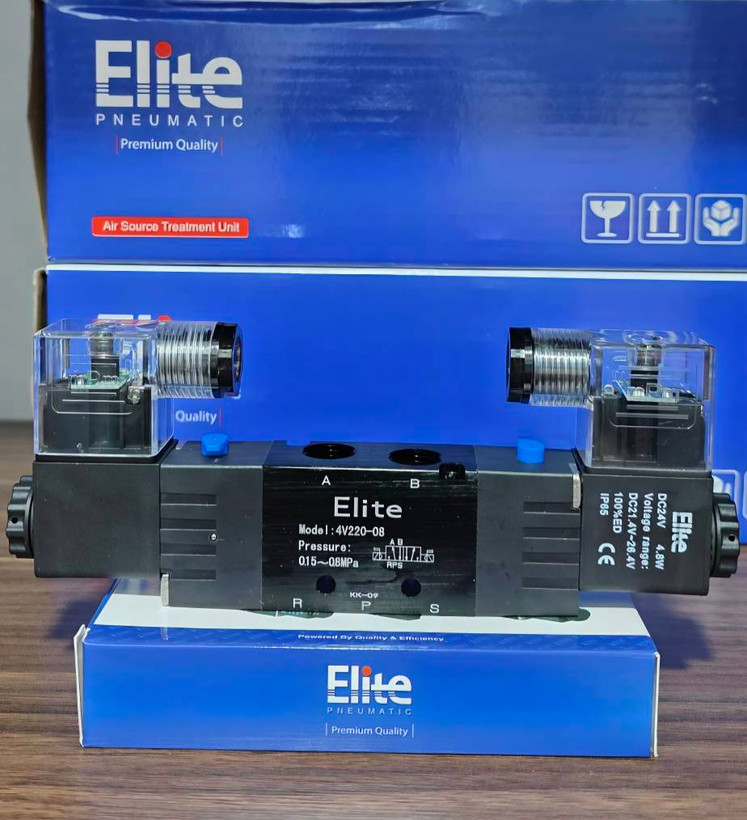 شیر برقی (2-5)1/4 اینچ دو بوبین 24V پنوماتیک الیت
